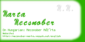 marta mecsnober business card